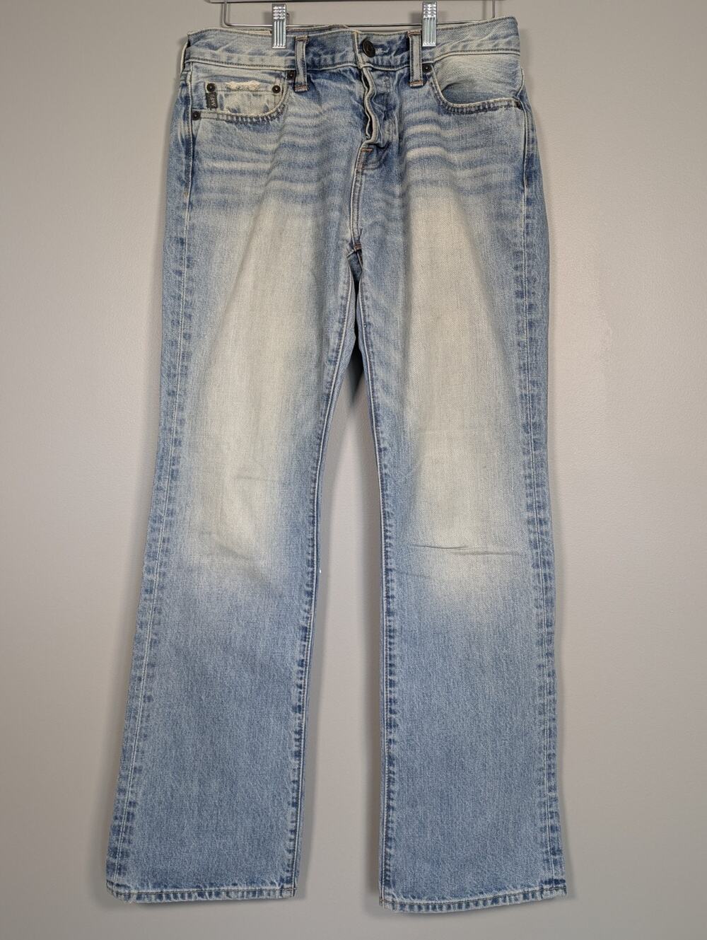 Abercrombie & Fitch Jeans 30x32 Bootcut Fit Light Wash Men's Distressed Y2K... - Picture 1 of 11